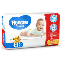Подгузники Huggies Classic (3) Jumbo Pack 4-9 кг, 58 шт.