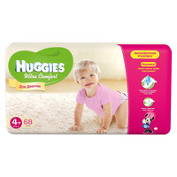 Подгузники Huggies Ultra Comfort для девочек Giga Pack (4+) 10-16 кг, 68 шт.