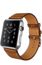Apple Watch 42mm Stainless Steel Case Hermes Single Tour Leather Band Apple