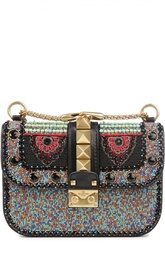 Сумка Glam Lock на цепочке с вышивкой бисером и камнями Valentino