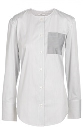 Блуза прямого кроя с разрезом на спине и накладным карманом Tome