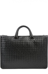 Кожаный портфель с плетением  intrecciato Bottega Veneta