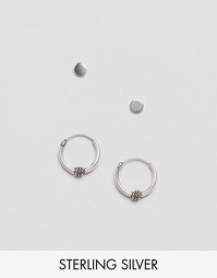 Kingsley Ryan Sterling Silver 10MM Knot Hoop and Stud Earring Multipac