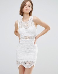 Кружевное платье с высокой горловиной Parisian - Белый