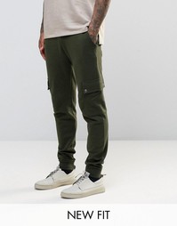 ASOS Skinny Joggers In Dark Khaki With Cargo Pockets