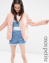 Куртка со стеганой отделкой ASOS PETITE - Розовый