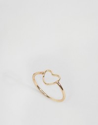 Кольцо на мизинец с открытым сердцем ASOS - Золотой