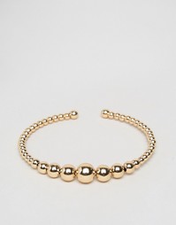 ASOS Metal Bead Open Cuff Bracelet - Золотой