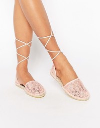 Эспадрильи с завязками ASOS JULIET - Телесный