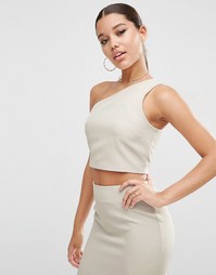 Топ на одно плечо ASOS Premium Co-ord - Серебряный