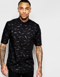 Рубашка с рукавами до локтя и принтом бриллиантов ASOS - Черный