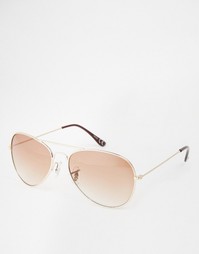 Коричнево-золотистые солнцезащитные очки‑авиаторы ASOS - Золотой