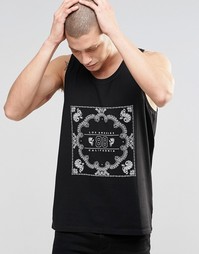 Майка свободного кроя с платочным принтом ASOS - Черный