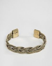 Золотистый плетеный браслет ASOS - Золотой