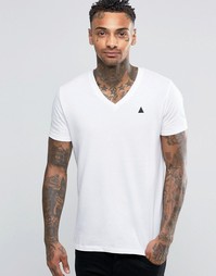 Белая футболка с логотипом и V-образным вырезом ASOS - Белый