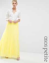 Плиссированная юбка макси ASOS PETITE - Лимонный