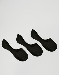3 пары носков‑следков из ткани премиум‑класса ASOS - Черный