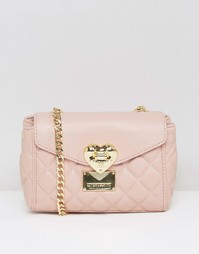 Небольшая стеганая сумка на плечо Love Moschino - Розовый