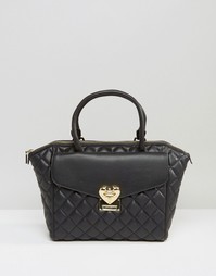 Стеганая сумка-тоут Love Moschino - Черный