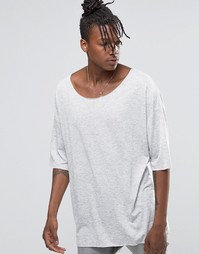 ASOS Oversized T-Shirt In Grey Drape Fabric - Серый