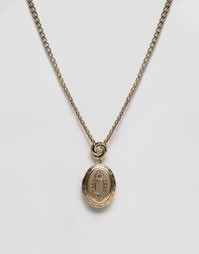 Ожерелье-цепочка с медальоном ASOS - Античный золотой