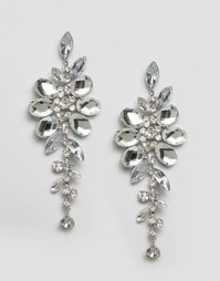 Серьги-подвески с цветочным дизайном ASOS Wedding - Crystal