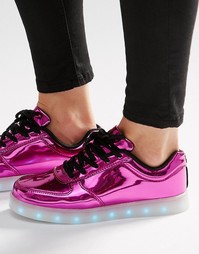 Ярко-розовые кроссовки с подсветкой на подошве Wize &amp; Ope