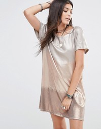 Платье с пайетками Free People - Rosegold combo