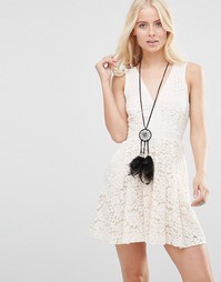Free People Lovely In Love Dress In Lace - Shell