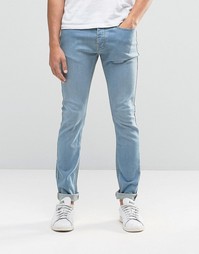 Синие выбеленные суперзауженные джинсы LDN DNM - Синий