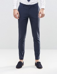 ASOS Skinny Suit Trousers In Navy Check - Темно-синий