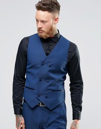 Темно-синий жилет слим ASOS - Темно-синий