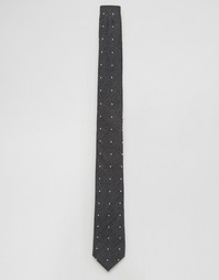 Серый фактурный галстук в горошек ASOS - Серый