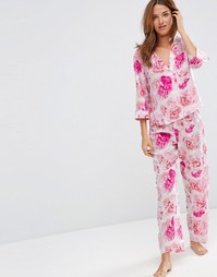 Пижамный комплект с пастельным цветочным принтом ASOS - Мульти
