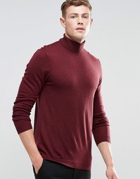 Бордовая водолазка из мериносовой шерсти ASOS - Burgundy