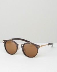 Солнцезащитные очки в круглой бронзовой оправе Jeepers Peepers