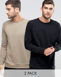 2 свитшота (черный и бежевый) ASOS - СКИДКА 15%