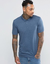 ASOS Polo Shirt In Jersey In Blue Marl - Dark denim  marl