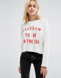 Укороченный свитшот с открытой спиной и надписью Freedom Billabong