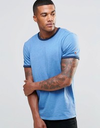 Синяя облегающая футболка Abercrombie &amp; Fitch Ringer