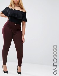 Бордовые джеггинсы ASOS CURVE Rivington - Темно-бордовый