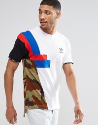 Длинная футболка в стиле колор блок adidas Originals AY9264 - Белый