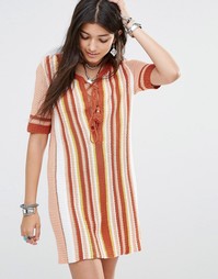 Трикотажное платье со шнуровкой спереди Free People Lollipop