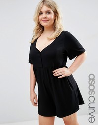 Ромпер на пуговицах ASOS CURVE - Черный