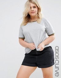 Футболка на манжетах ASOS CURVE Basic