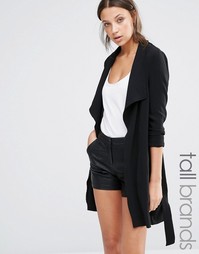 Драпированное пальто с поясом Vero Moda Tall - Черный