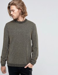 ASOS Crew Neck Jumper in Metallic Yarn - Золотой