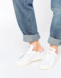 adidas Originals White And Pink Stan Smith Trainers - Белый