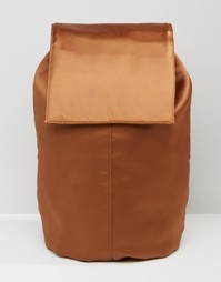 ASOS Satin Unlined Backpack - Коричневый