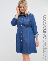 Свободное платье ASOS CURVE - Синий